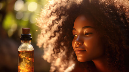 beauty hair essential oil black girlの素材