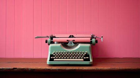 typewriter writing pinkの素材