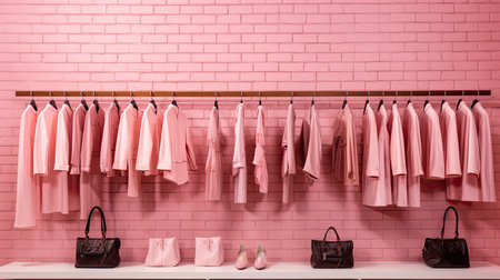 fashion pink brick wallの素材
