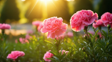 vibrant pink carnationsの素材