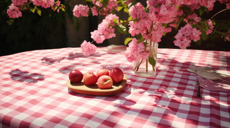 wooden pink checkeredの素材