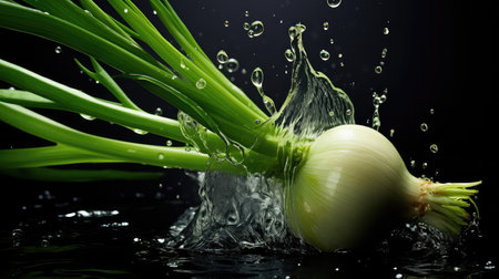 close falling green onionの素材