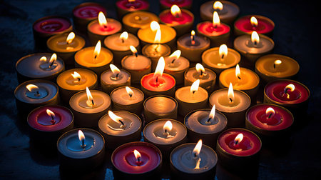 flame candle in the darkの素材