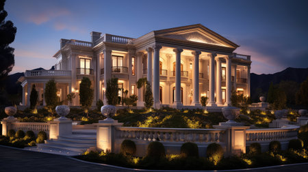 illumination house with lightsの素材