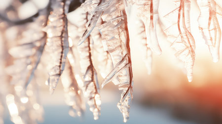 icicles light winter backgroundの素材