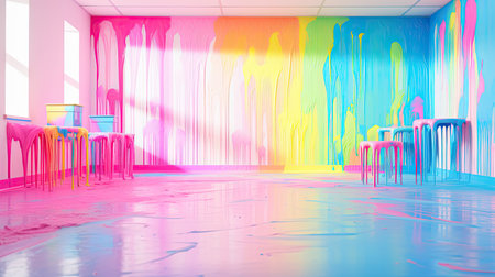 bright blurred paint interiorの素材