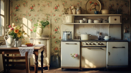 quaint blurred old home interiorの素材