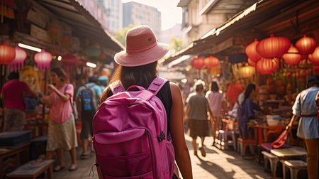 traveler pink backpackの素材