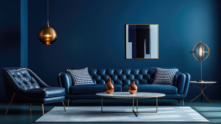 modern blue interior wallの素材