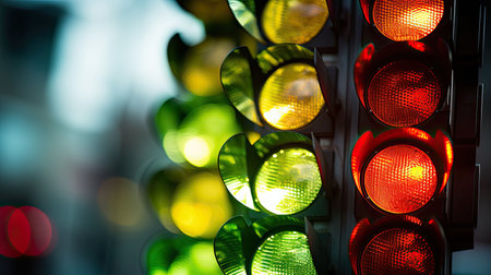 yellow intersection traffic lightsの素材