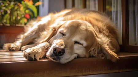 dog old golden retrieverの素材