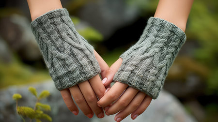gloves cable knit patternの素材