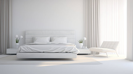 peaceful blurred minimal interior designの素材