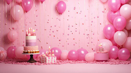 shades birthday background pinkの素材