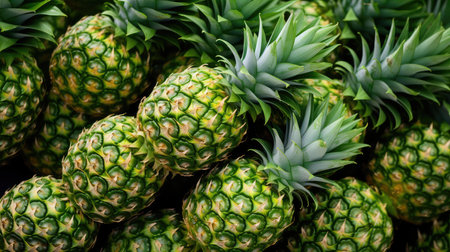 stall green pineapple fruitの素材
