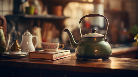kitchen blurred vintage interiorの素材
