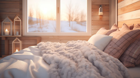 bed blurred farmhouse interiorの素材