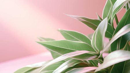 plant green and pink backgroundの素材