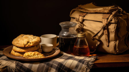 setting brown bag breakfastの素材