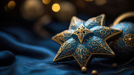 seamless blue and gold starsの素材