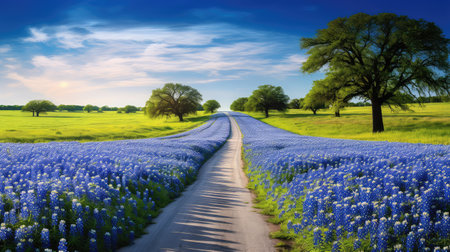 picturesque blue bonnet roadの素材