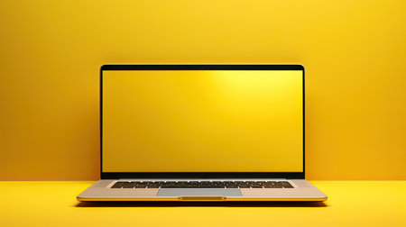 laptop computer yellowの素材