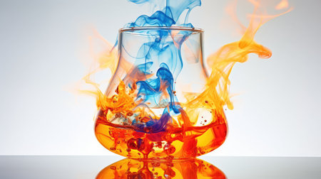 liquid beaker chemistry white backgroundの素材