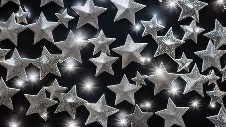 up silver star backgroundの素材