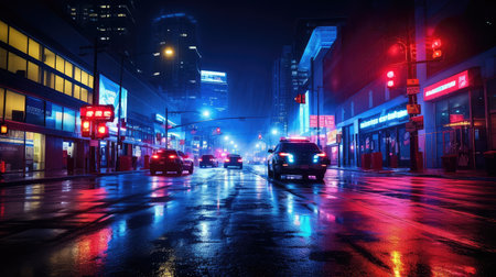 night red and blue lightsの素材