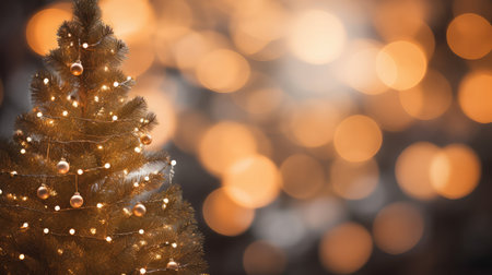 festive christmas lights bokehの素材