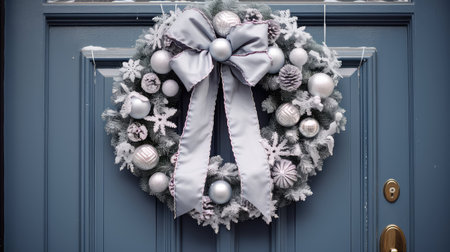 ribbons silver happy holidaysの素材