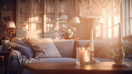 livingroom blurred home interior detailsの素材