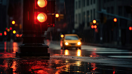 urban red stop lightの素材
