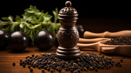 rustic wooden black pepperの素材