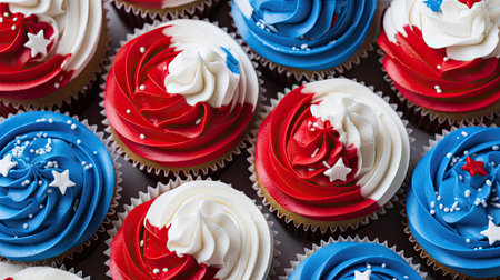 frosting patriotic red white and blue backgroundの素材