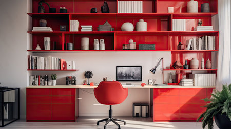 photograph blurred interior design redの素材