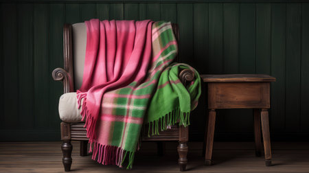 blanket pink and green plaidの素材