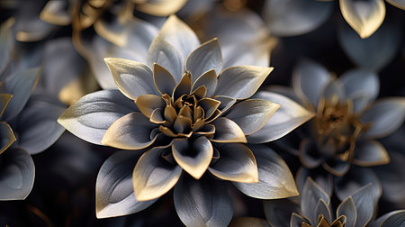 flower gold and gray flowersの素材