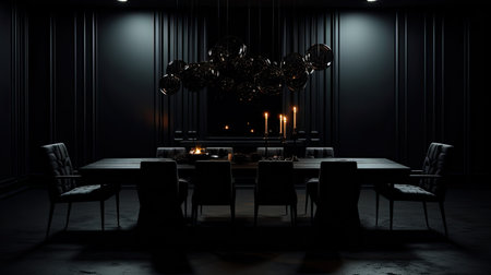 stylish dark dining roomの素材