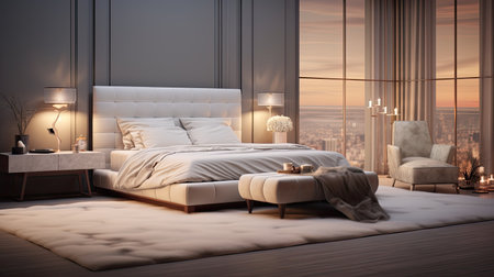 bedroom blurred interior design catalogの素材