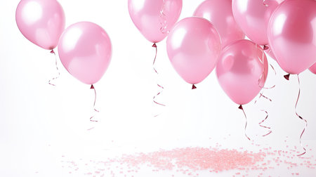 festive pink birthday balloonsの素材