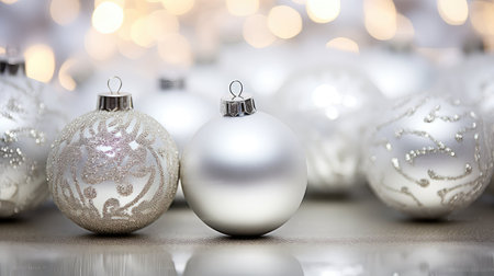 balls silver christmas ornamentsの素材