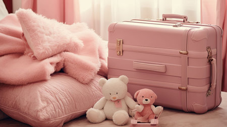 suitcase pink luggageの素材
