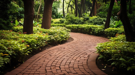 garden brown bricksの素材