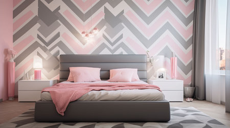 wallpaper pink and gray chevronの素材