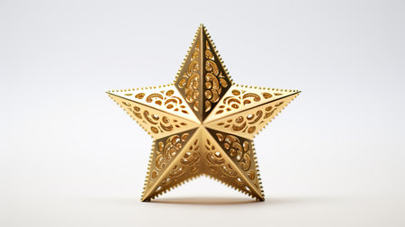 up gold star white backgroundの素材