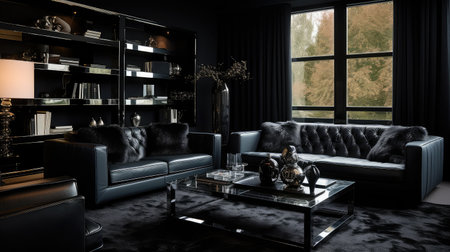 dramatic interior design blackの素材