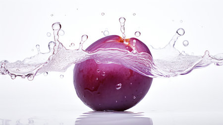 water slice plum isolatedの素材