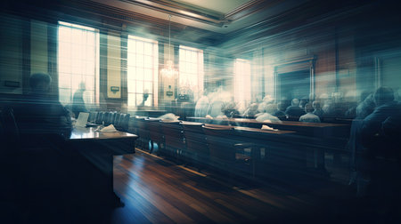 vulnerability blurred courtroom interiorの素材