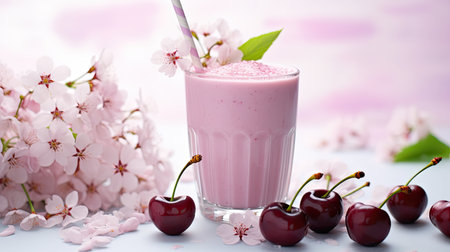 refreshing dessert cherry backgroundの素材